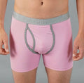 Boxer Briefs Solid Pink Cotton Men's Underwear: