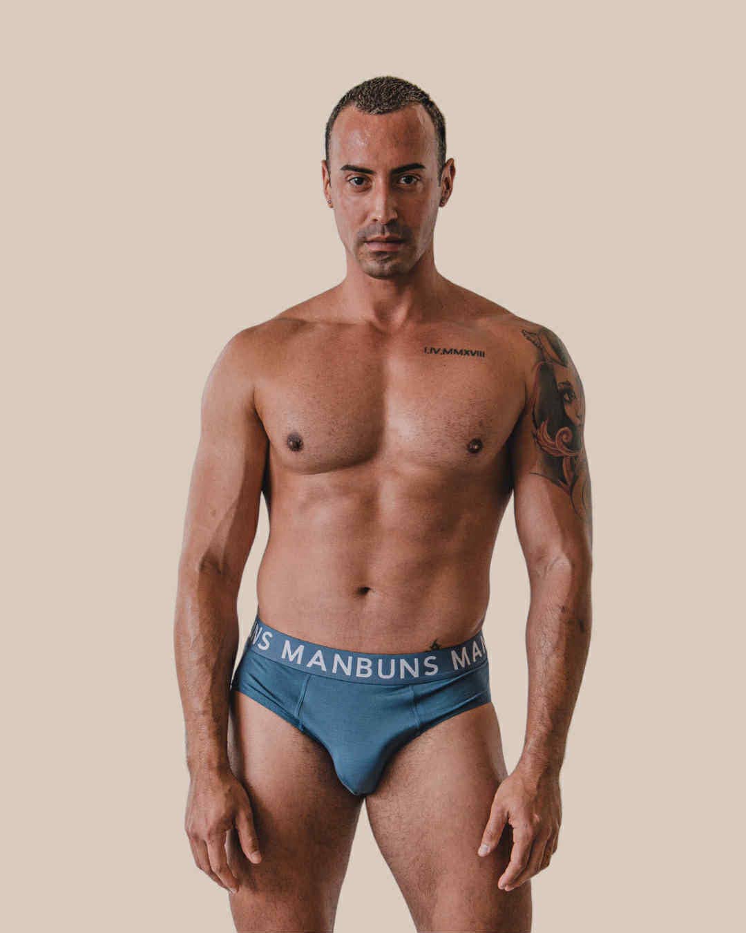 Men's Classic Steel Blue Brief Underwear: