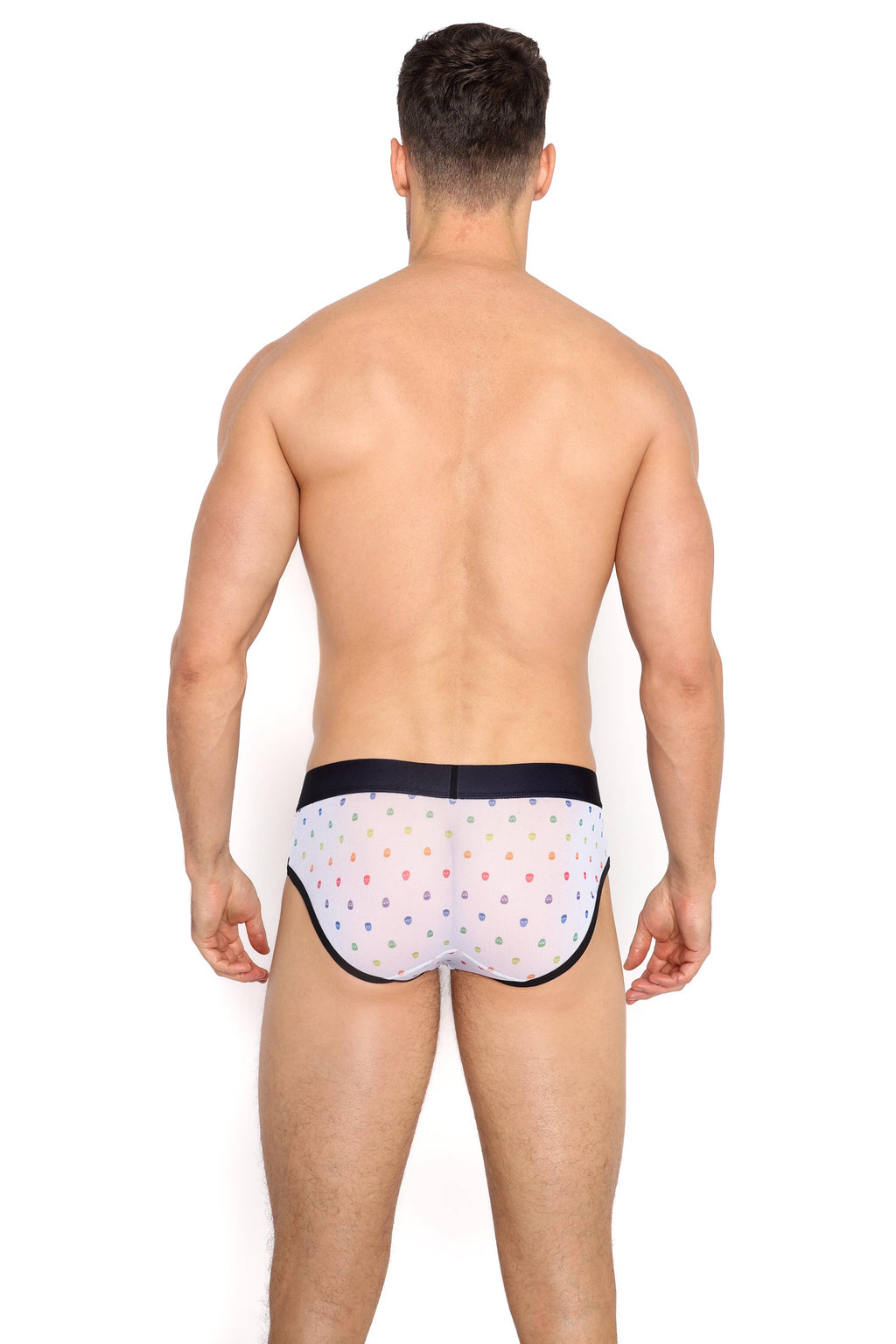 Pride Ditsy Skull White Sheer Mesh Brief:
