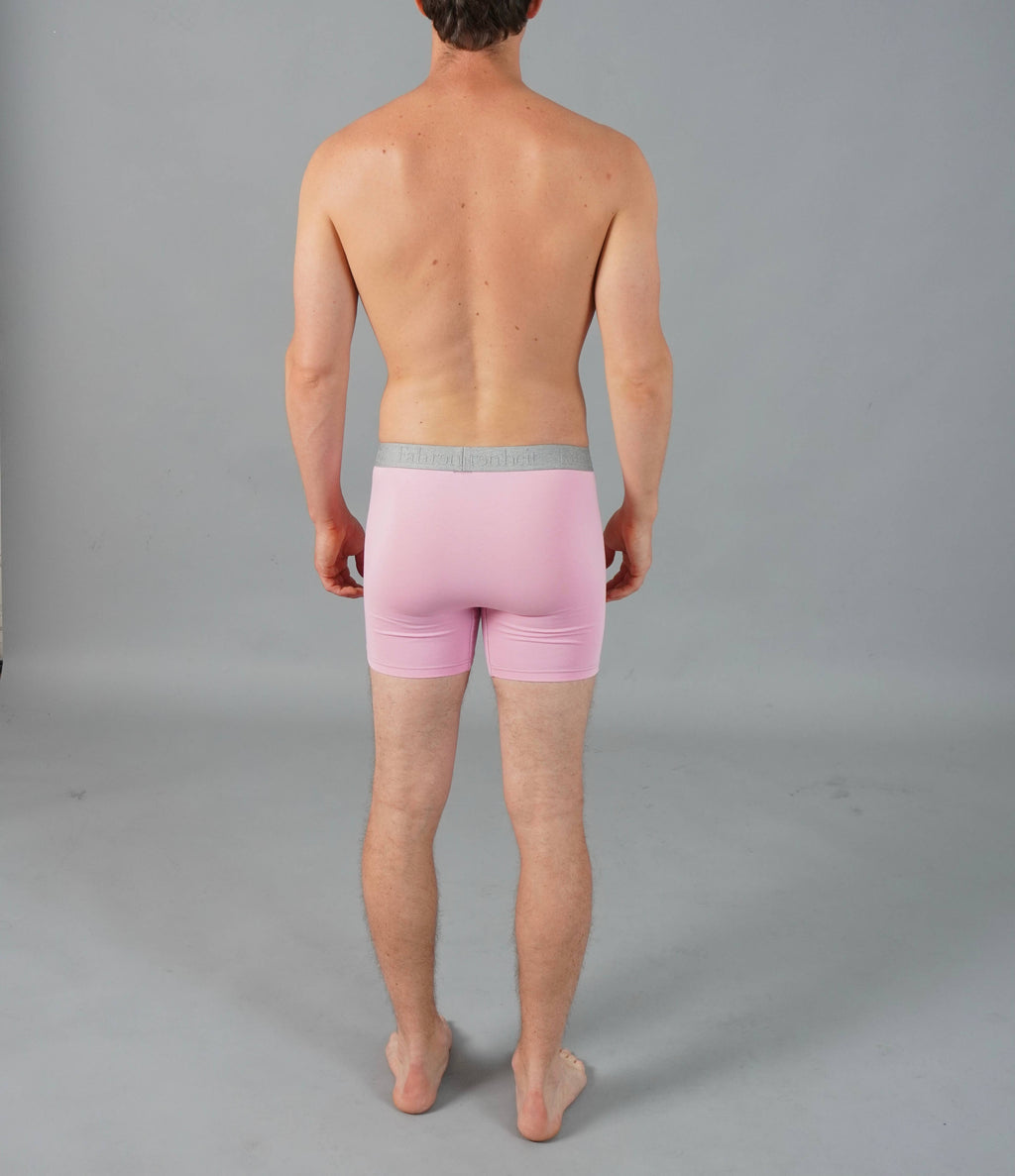 Boxer Briefs Solid Pink Cotton Men's Underwear: