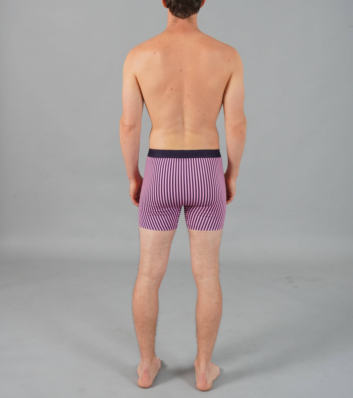 Boxer Brief Vertical Stripe Pink/Navy Cotton Men's Underwear: