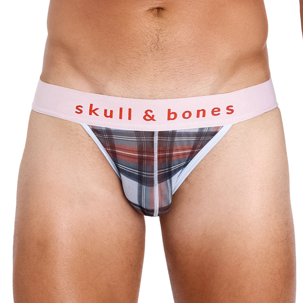 Tartan Sheer Mesh White Sport Brief: