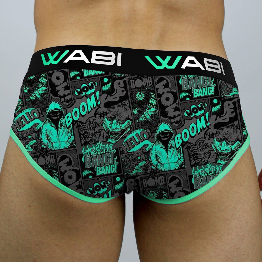 Boxer for Men Underwear Print Green Wabi WNASMX001: Green / - Vegas Pride Positions