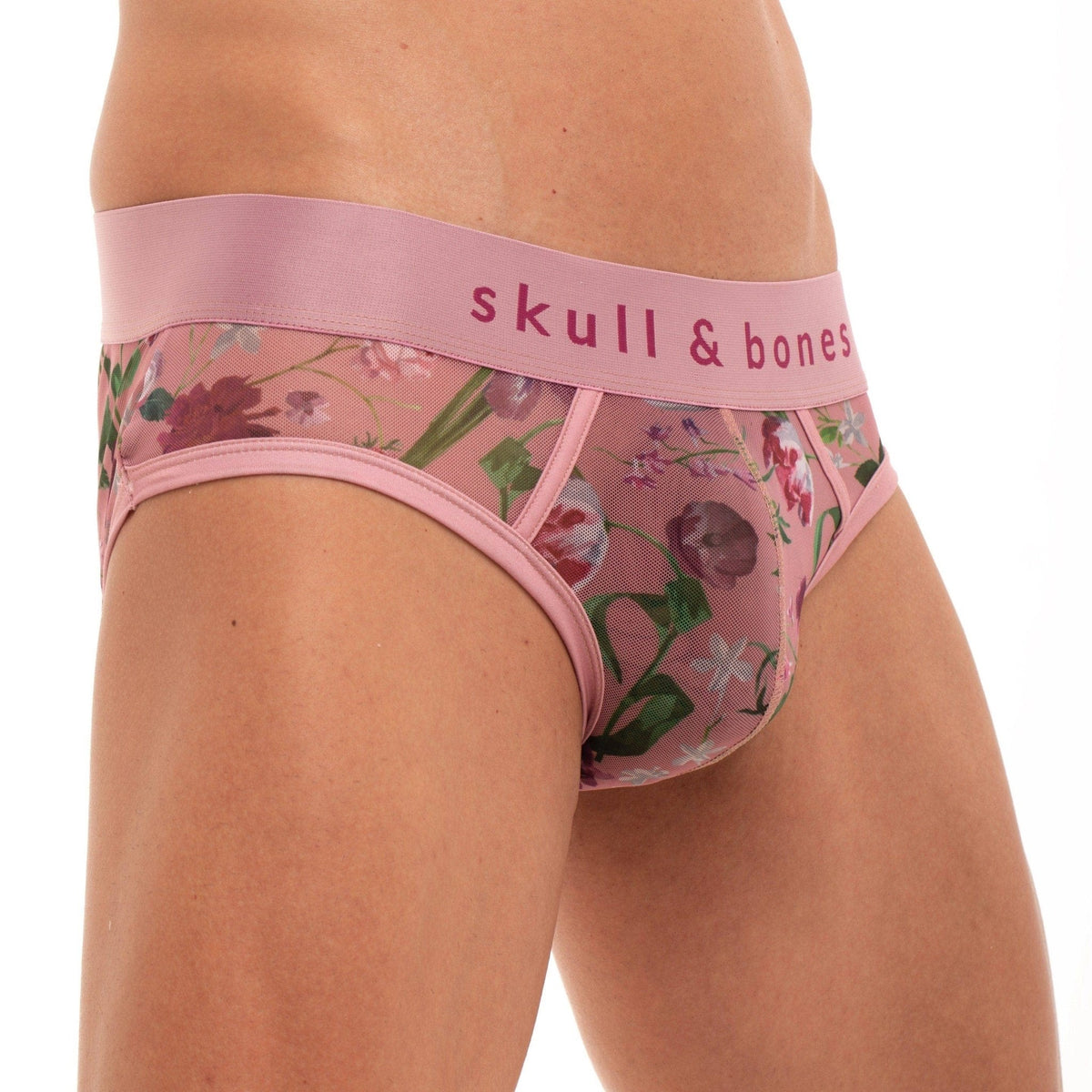 Dutch Floral Mesh Brief Pink: - Vegas Pride Positions