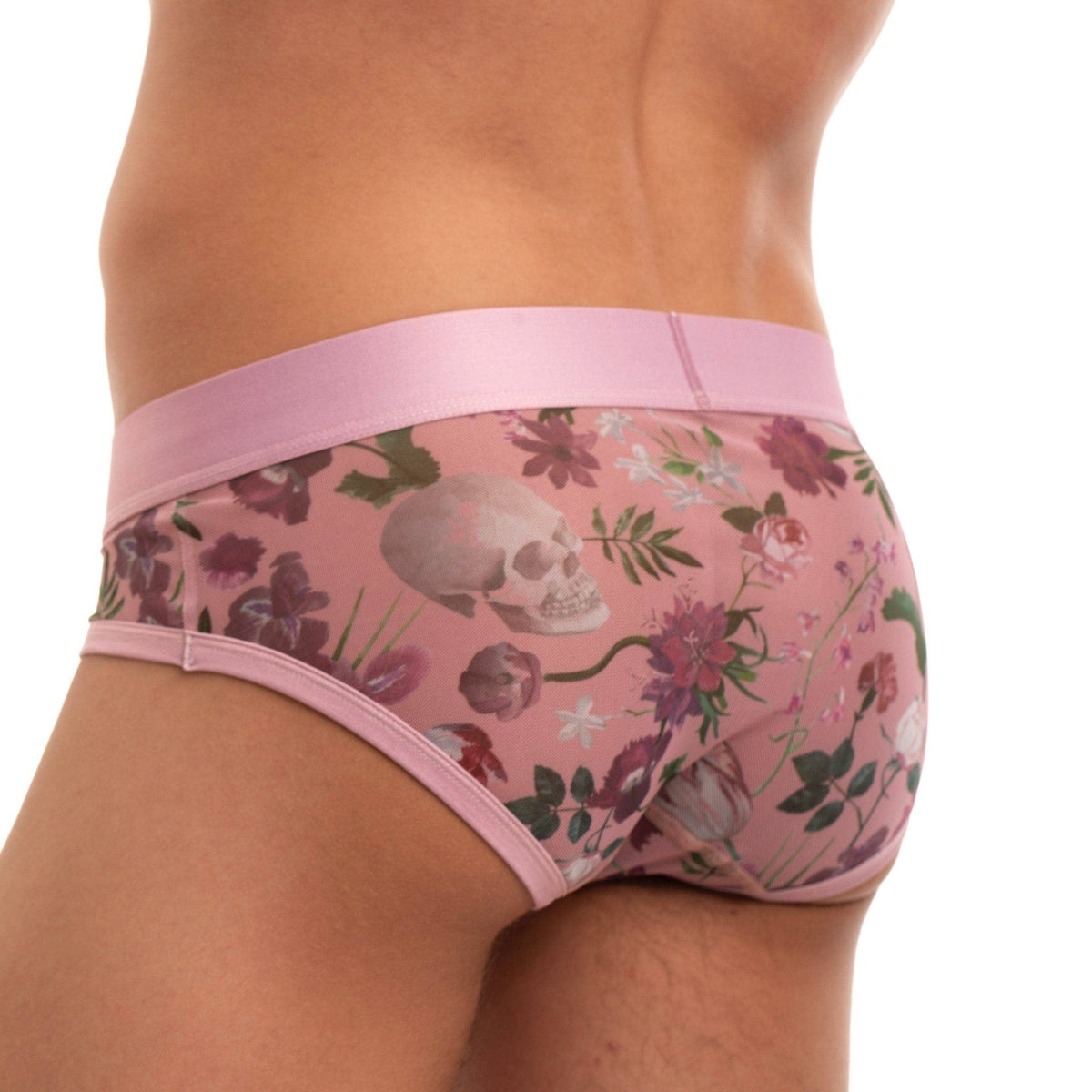 Dutch Floral Mesh Brief Pink: - Vegas Pride Positions