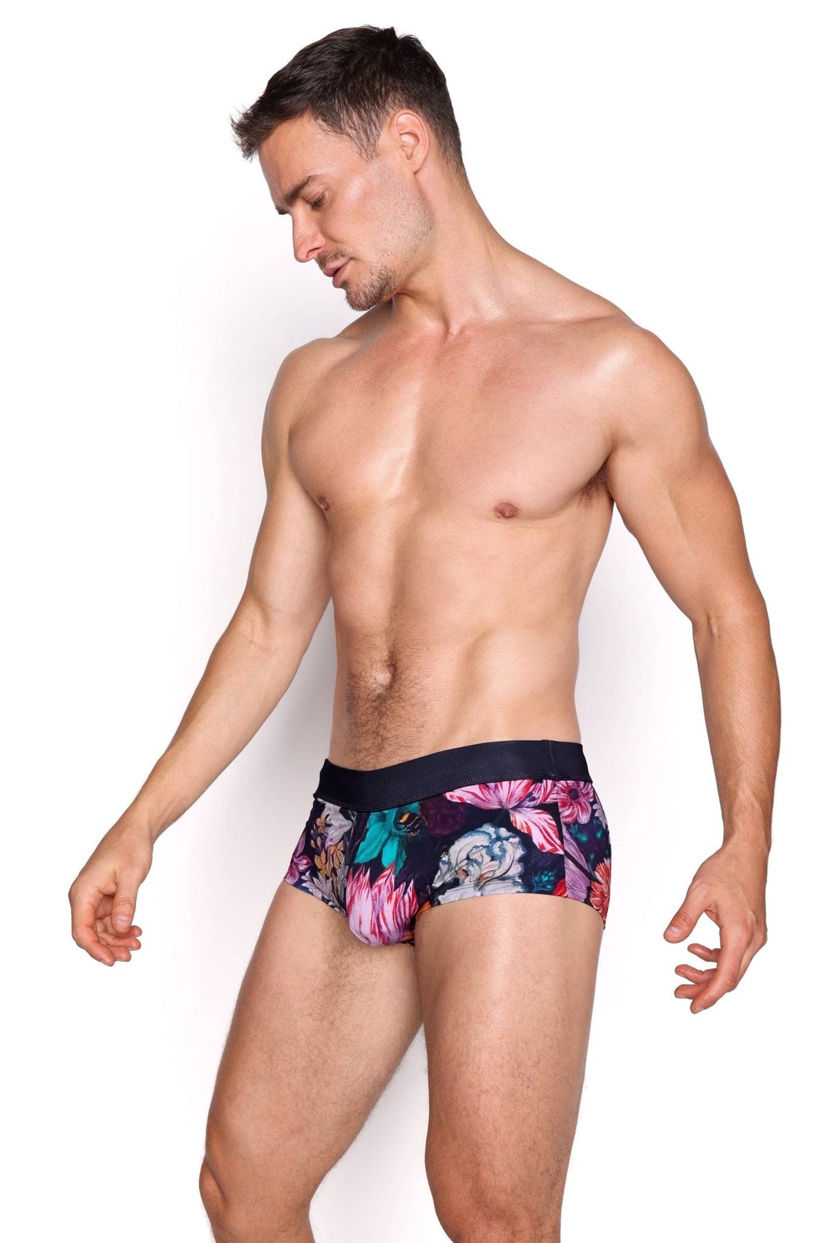 Floral New Bouquet Swim Trunk: - Vegas Pride Positions