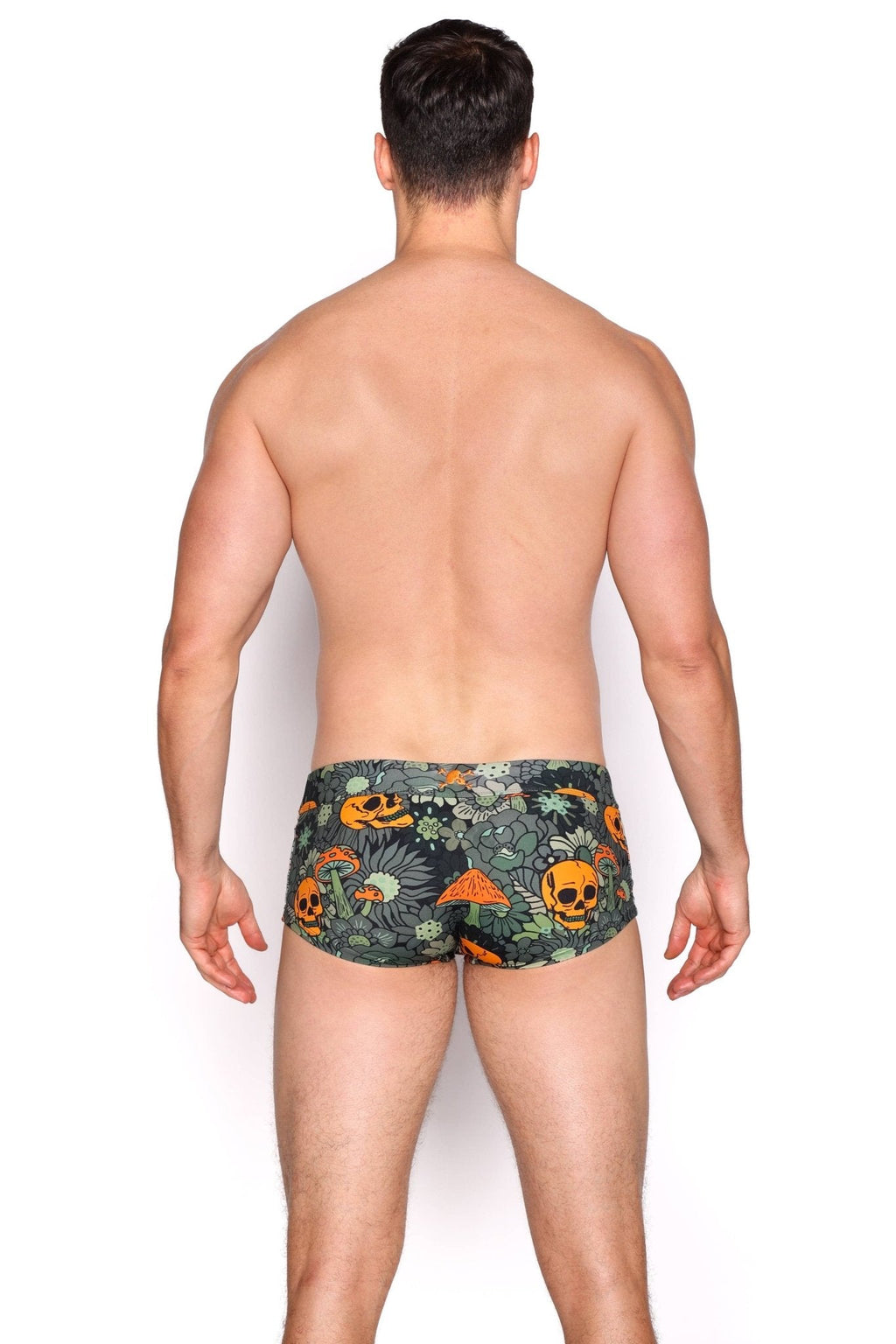 Groovy Floral Green Swim Trunk: - Vegas Pride Positions