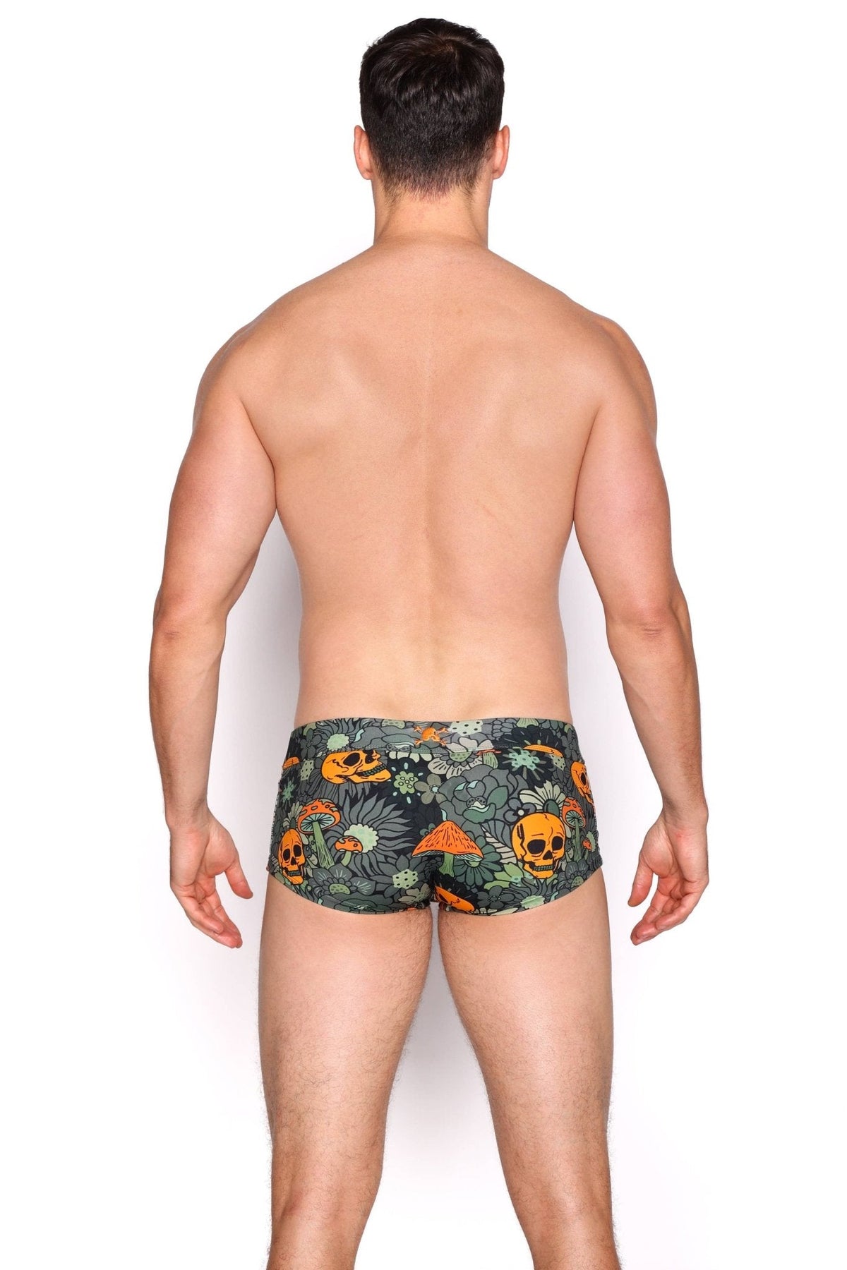 Groovy Floral Green Swim Trunk: - Vegas Pride Positions