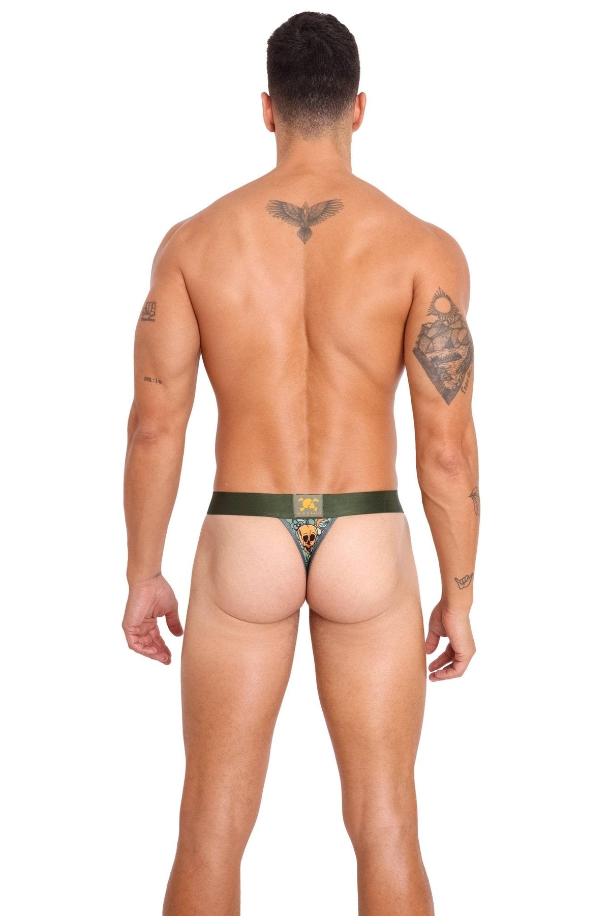 Groovy Floral Mushroom Thong Olive: - Vegas Pride Positions