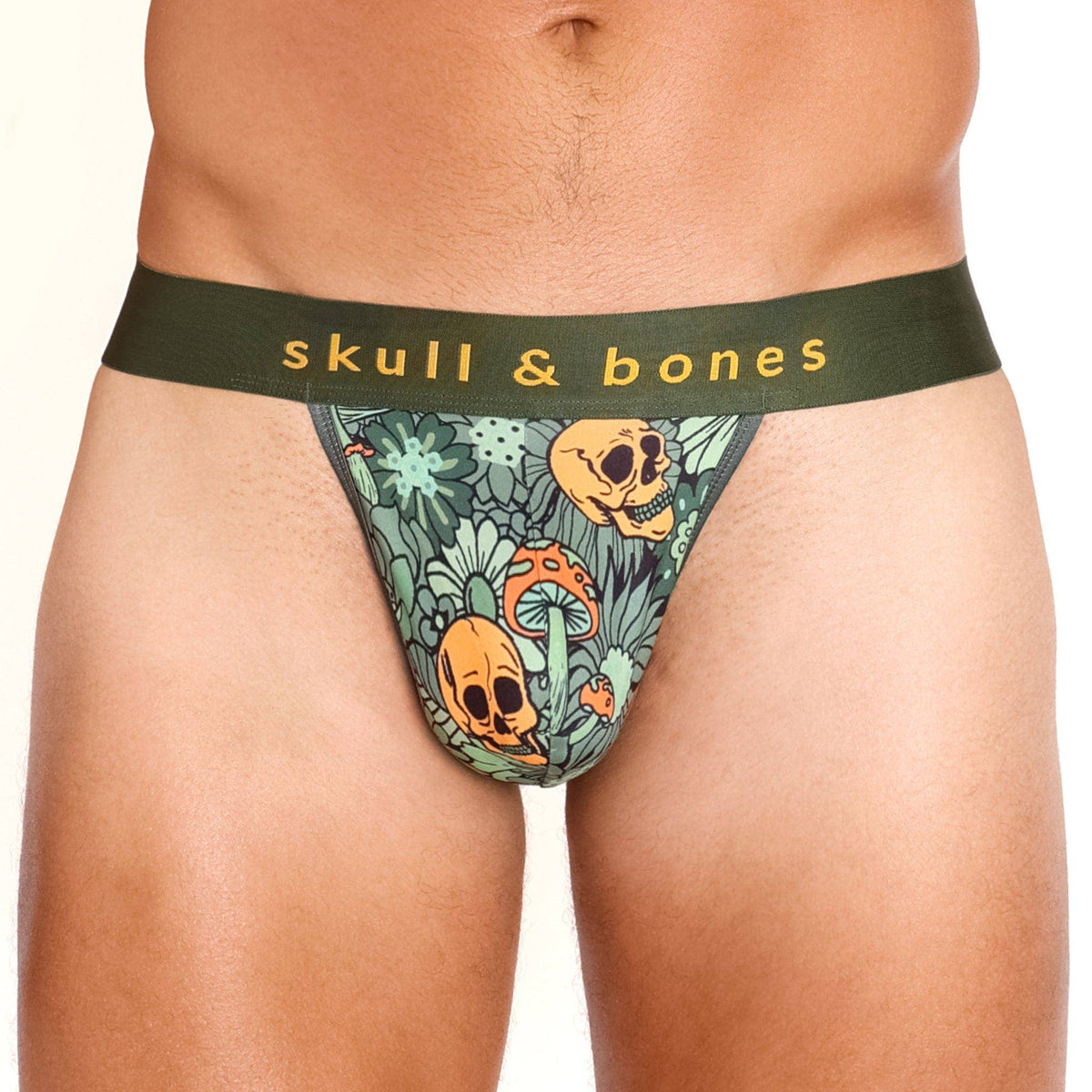 Groovy Floral Mushroom Thong Olive: - Vegas Pride Positions
