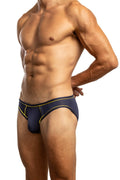 LUX Profile Brief (w/ piping): Peacoat Blue (w/ Yellow piping) / XL - Vegas Pride Positions