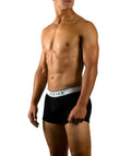 Men's Elastane Black Trunks Underwear: - Vegas Pride Positions