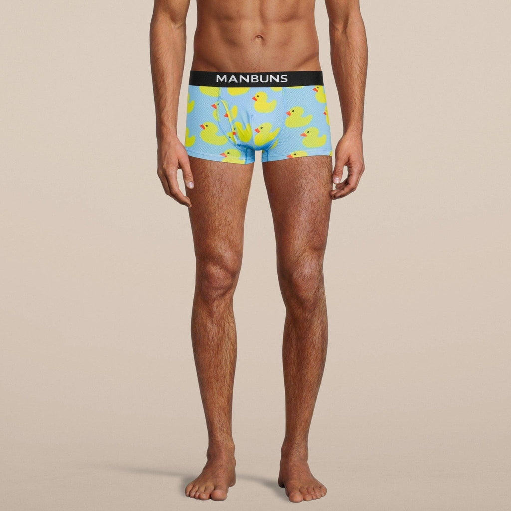 Men's Rubber Duckies Boxer Trunk Underwear with Pouch: - Vegas Pride Positions