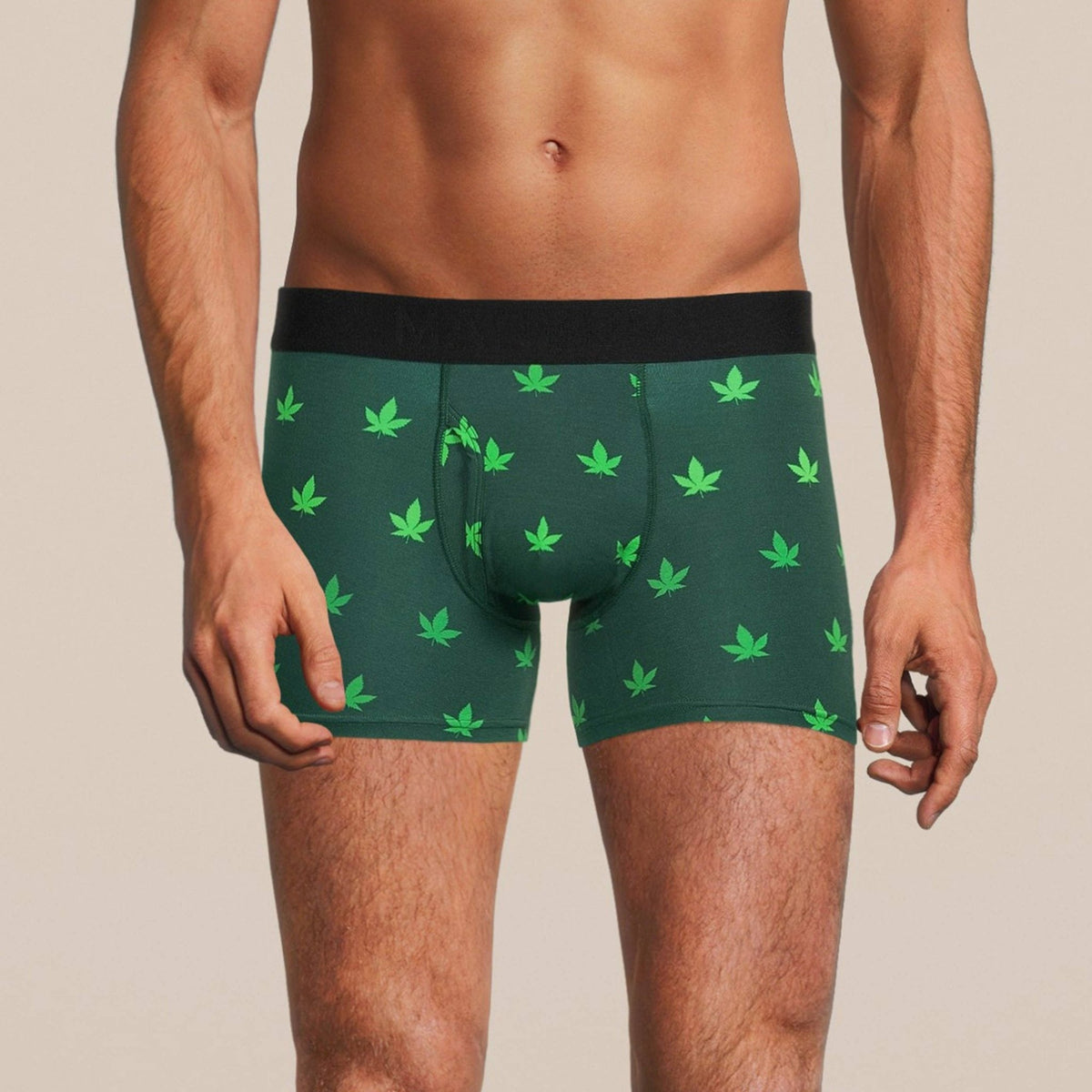 Men's Weed Boxer Briefs Underwear with Pouch: - Vegas Pride Positions