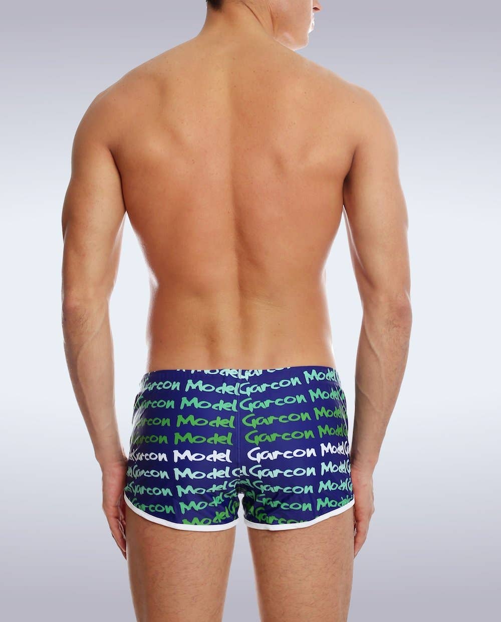 Navy Graffiti Swim Short: - Vegas Pride Positions