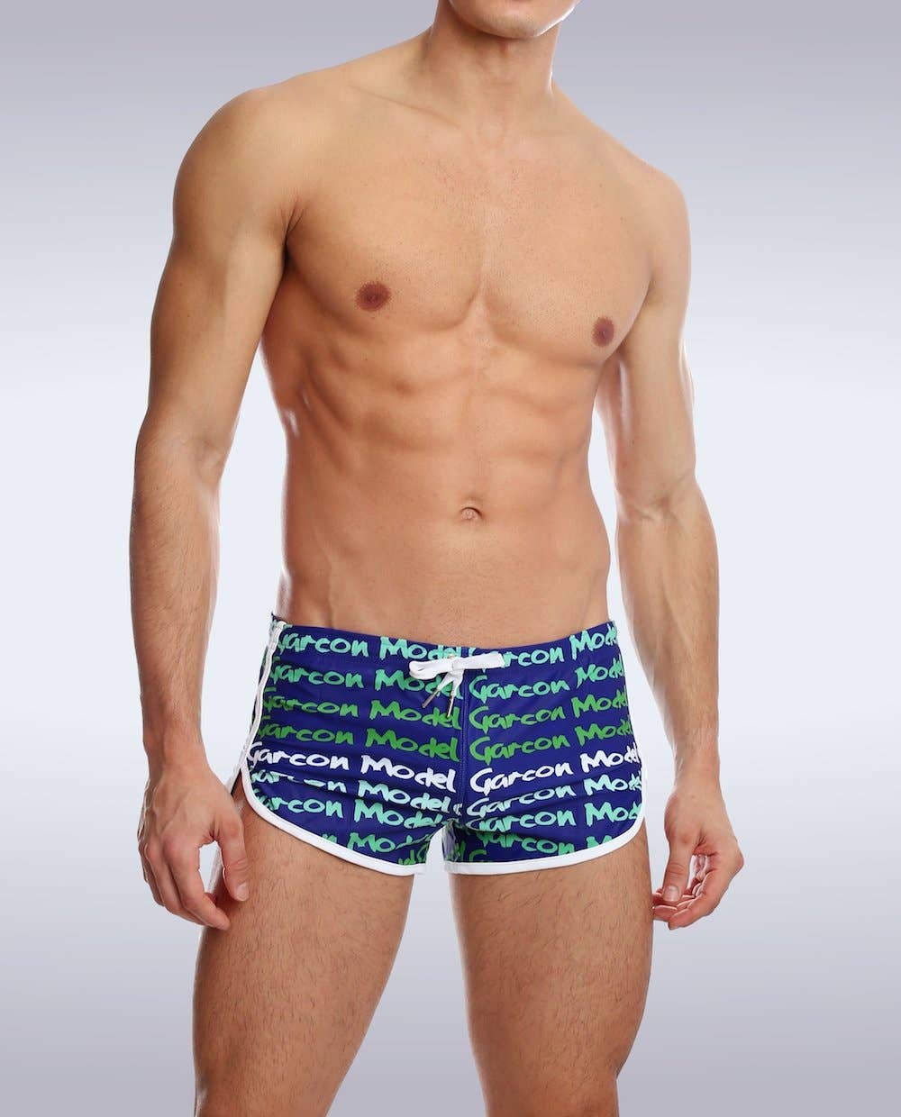 Navy Graffiti Swim Short: - Vegas Pride Positions