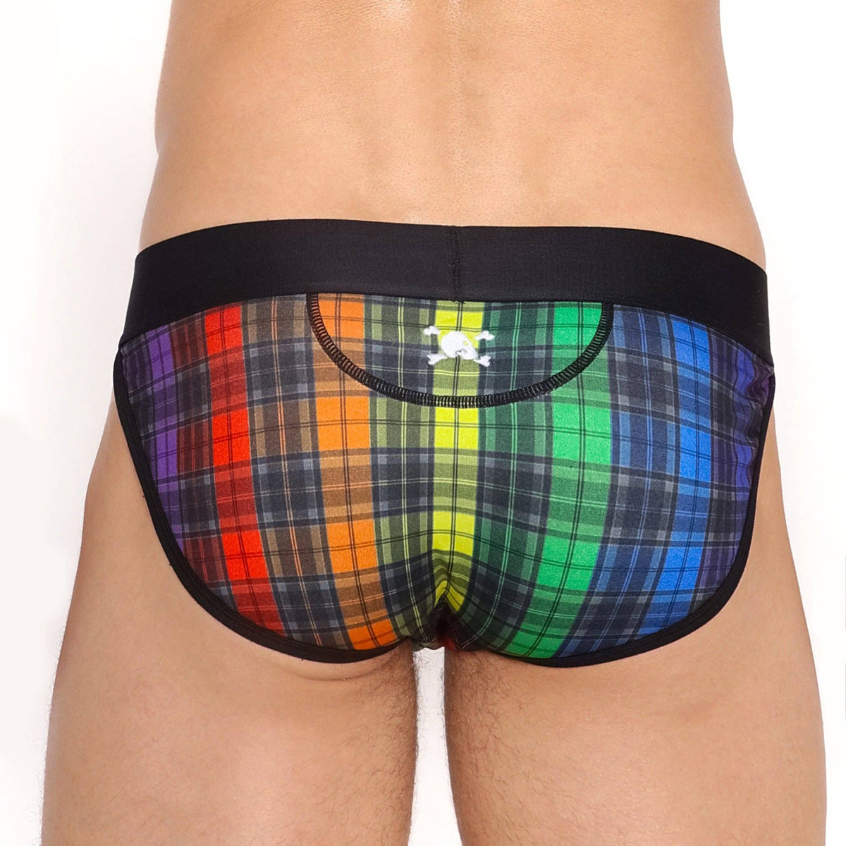 Rainbow Tartan Plaid Sport Brief: - Vegas Pride Positions