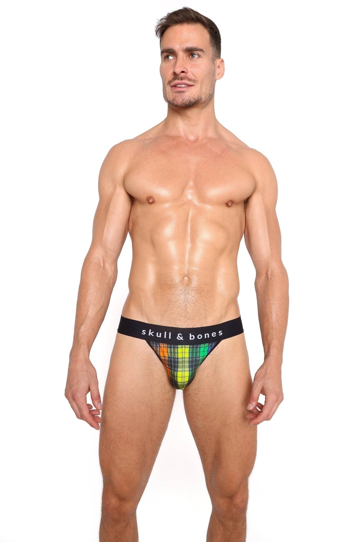 Rainbow Tartan Plaid Sport Brief: - Vegas Pride Positions